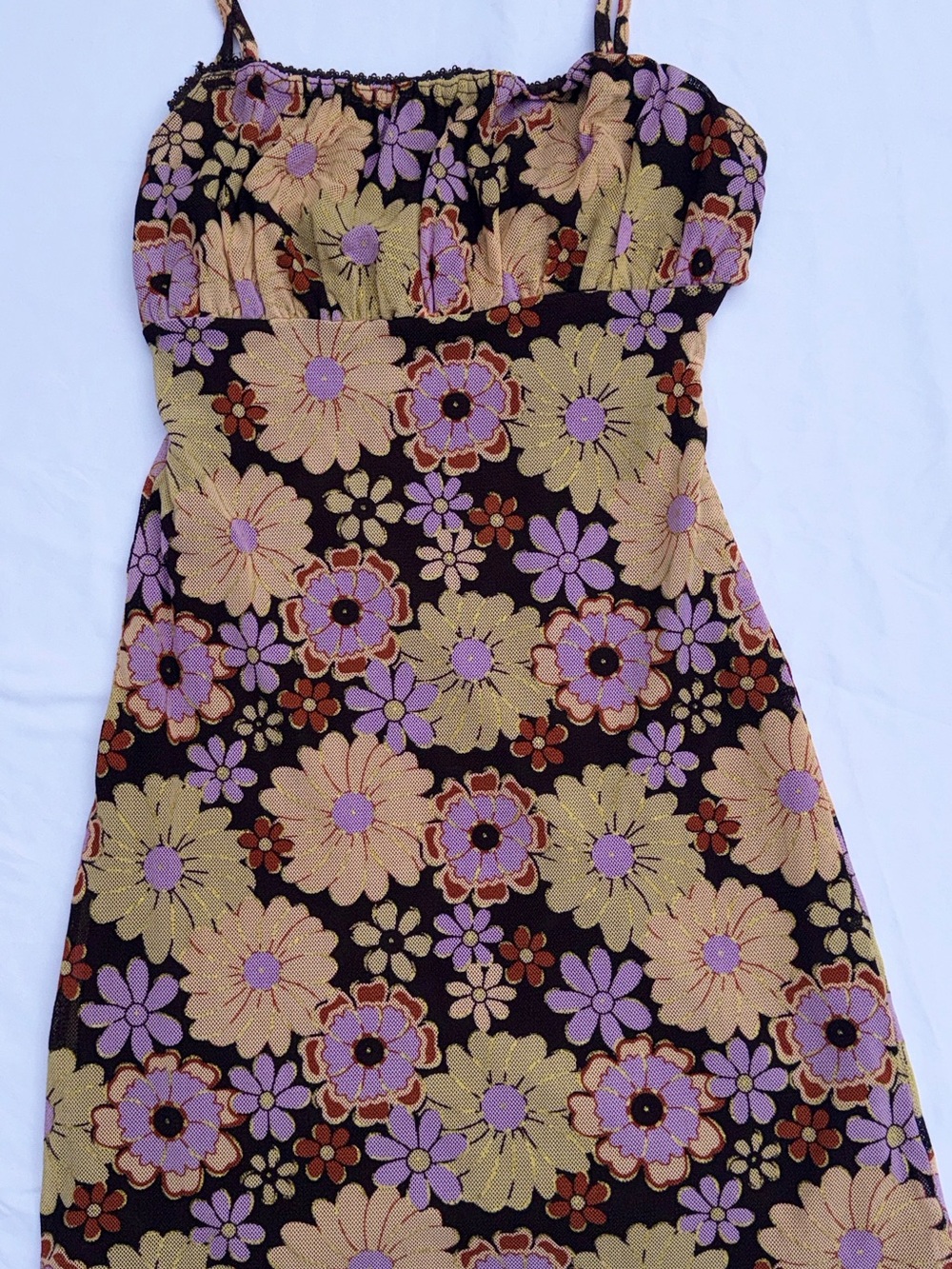 Princess Polly floral dress Y2K Retro size 4 earthy tones summer ready